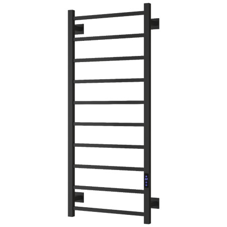 Reina Velino 1200 x 500mm Matt Black Vertical Electric Heated Towel Rail