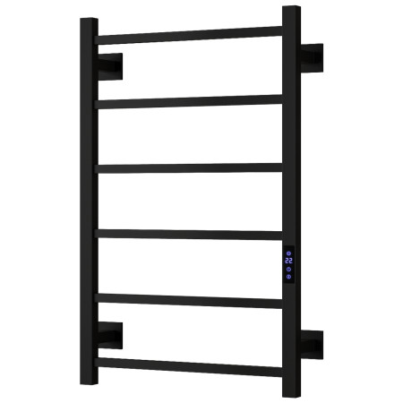 Reina Velino 800 x 500mm Matt Black Vertical Electric Heated Towel Rail