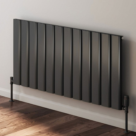 A-VCR060140SA Reina Vicari 600 x 1400mm Single Horizontal Anthracite Aluminium Radiator (2)