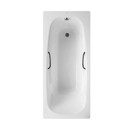 Roca Carla Steel Bath 1600 x 700mm with Anti Slip and Grips 2 Tap Holes