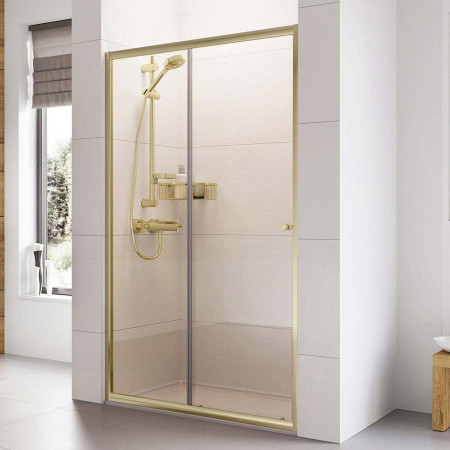 Roman Haven6 Brushed Brass 1200mm Sliding Shower Door