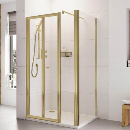 Roman Haven6 Brushed Brass 1000mm Bifold Shower Door