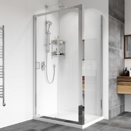 Roman Haven8 1200mm Sliding Shower Door with Side Panel Door Closed