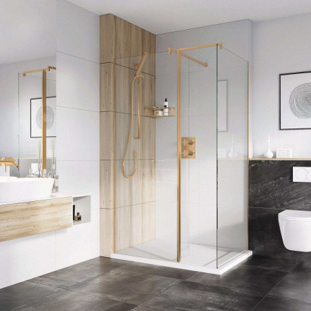Roman Haven Select 1000mm Brushed Bronze 10mm Wetroom Panel