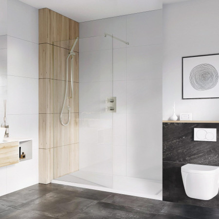 Roman Haven Select 1000mm Brushed Nickel 8mm Wetroom Panel