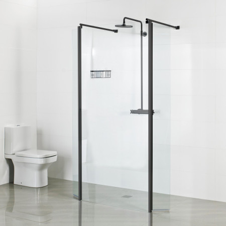 H10LP10CB Roman Haven Select 1000mm Linear 10mm Wetroom Panel Black