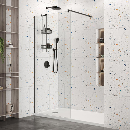 Roman Haven Select 900mm Black 10mm Wetroom Panel