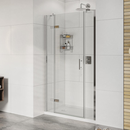 Roman Innov8 1400 x 800mm Hinged Door and Two Inline Panels Chrome Corner Fitting