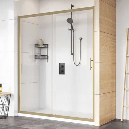 Roman Innov8 1200mm Sliding Shower Door Brushed Brass for Alcove