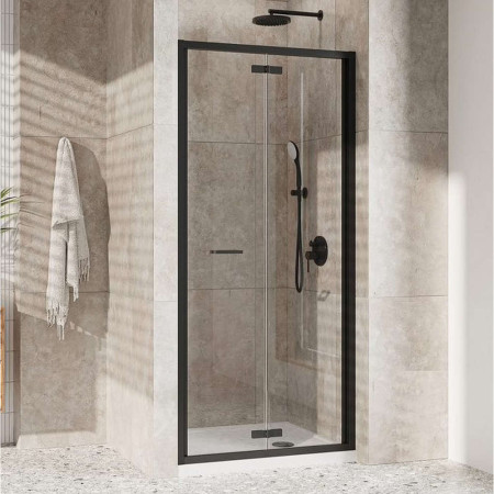 Roman Innov8 900mm Framed Bifold Shower Door in Matt Black