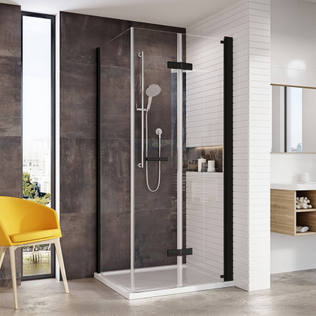 Roman Innov8 800mm Matt Black Corner Bifold Shower Door