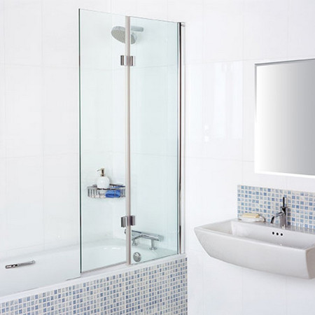 N2BV13SR Roman Innov8 Inward Folding RH Bath Screen Silver Open View