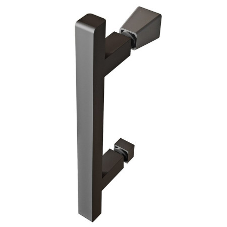 Roman Innov8 Matt Black 1500 x 800mm Corner Pivot Shower Door and Inline Panel Handle Design