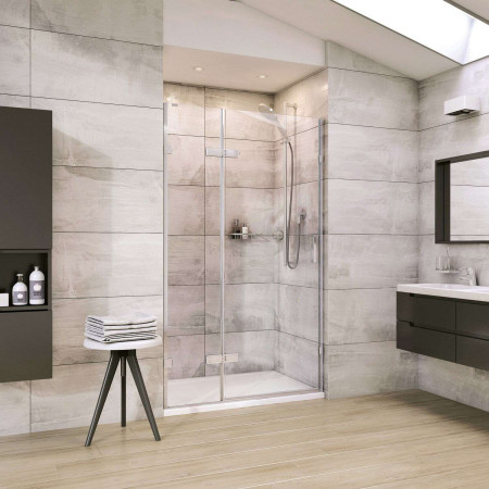Roman Liberty 1000mm Hinged 10mm Shower Door with Inline Panel for Alcove