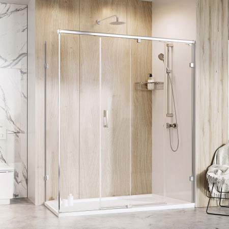 Roman Liberty 1200 x 800mm Chrome 8mm Left Hand Corner Sliding Shower Door