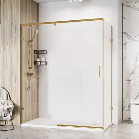 Roman Liberty 1200 x 900mm Brushed Brass 8mm Right Hand Corner Sliding Shower Door