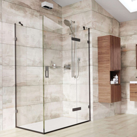 Roman Liberty 1200 x 900mm Hinged 10mm Shower Door with Inline and Side Panel