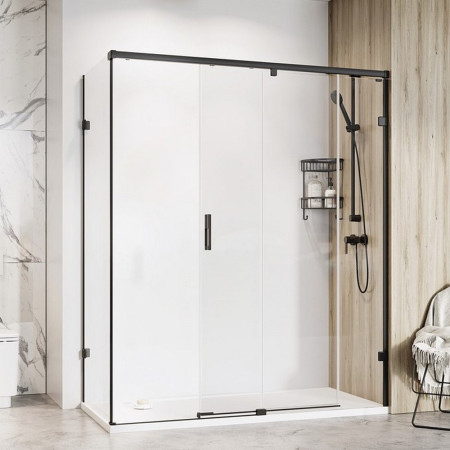TT1D12LC/TTR1C9 Roman Liberty 1200 x 900mm LH 10mm Sliding Shower Door for Corner Fitting (2)