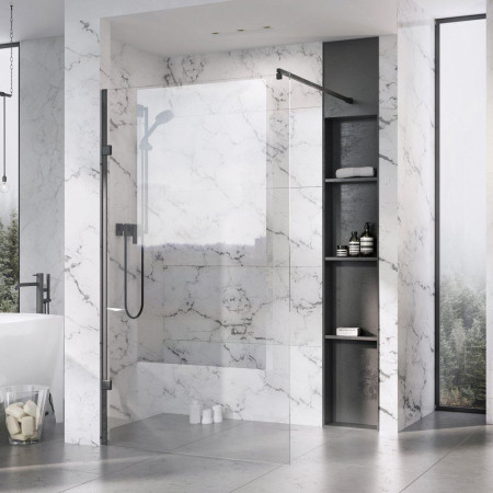 Roman Liberty 1057mm Chrome 10mm Clear Glass Corner Wetroom Panel