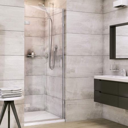 Roman Liberty 760mm Hinged Alcove Shower Door in Brushed Nickel
