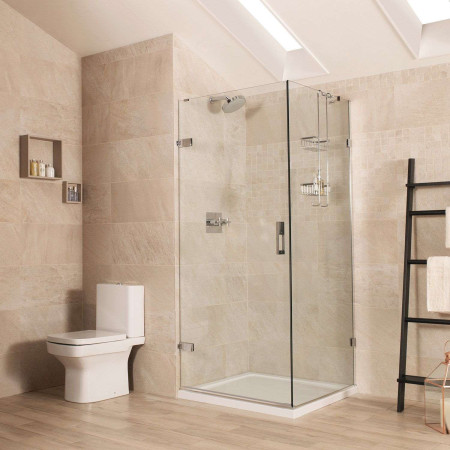Roman Liberty 8mm Brushed Nickel 1000mm Hinged Corner Shower Door and Side Panel