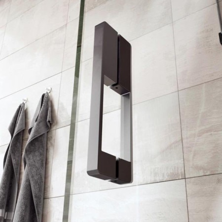 Roman Liberty Inward or Outward Opening Hinged Shower Door + Inline Panel - Alcove/8mm/Matt Black - 760mm