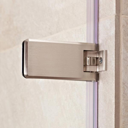 Roman Liberty Inward or Outward Opening Hinged Shower Door + Side & In-Line Panel - Corner/10mm/Brushed Nickel - 1400x900mm