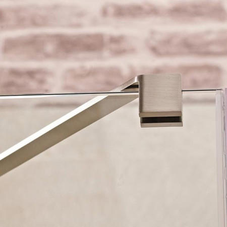 Roman Liberty Inward or Outward Opening Hinged Shower Door + Side & In-Line Panel - Corner/8mm/Brushed Nickel - 1000x900mm