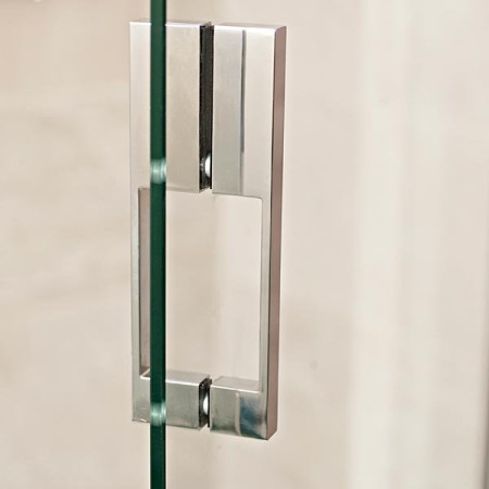 Roman Liberty Outward Opening Hinged Door + Side Panel - Corner/8mm Glass/Chrome - 760mm