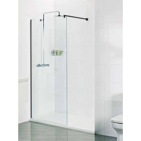 Roman Select 1100mm Matt Black Corner Wetroom Panel (10mm)