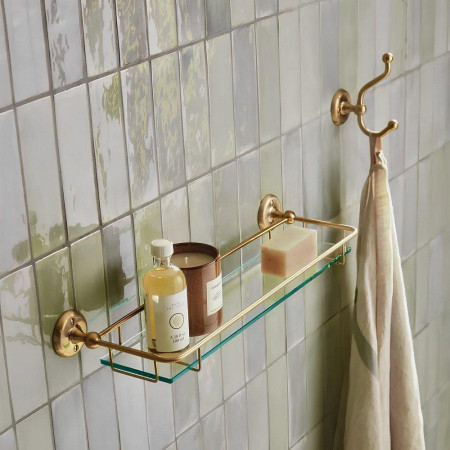 4912.04 Roper Rhodes Avening Brushed Brass Glass Shelf Lifestyle