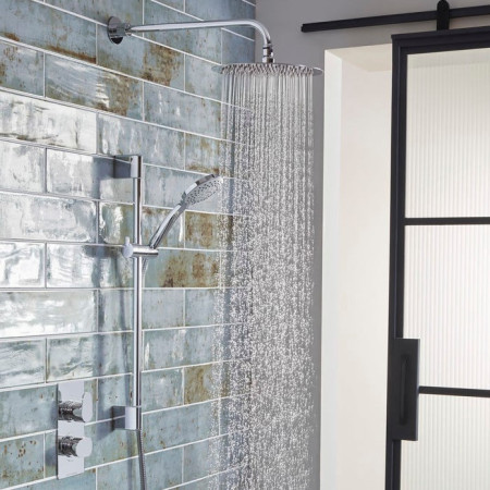 SVSET141 Roper Rhodes Clear Dual Function Shower System With Riser Kit And Overhead (2)
