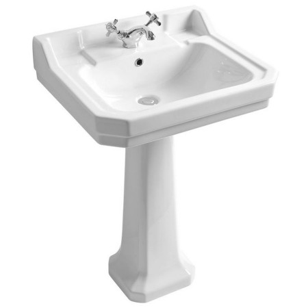 H60SB/HPED Roper Rhodes Harrow 605mm One Tap Hole Basin And Pedestal