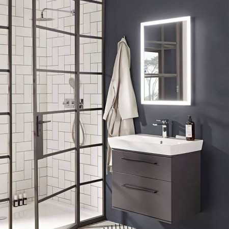 LE80ALU Roper Rhodes Leap 600/800mm Illuminated Mirror with USB Charging Lifestyle