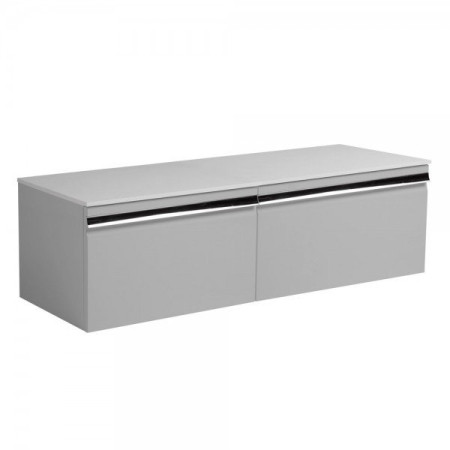 Roper Rhodes Pursuit Gloss Light Grey 1200mm Wall Mounted Unit with Solid Worktop