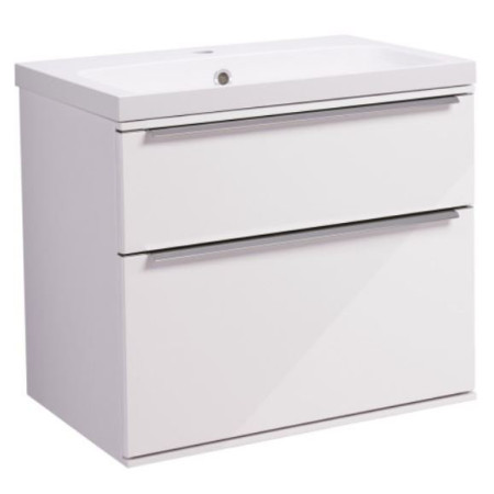 Roper Rhodes Scheme 600mm Gloss White Wall Mounted Double Drawer Unit with Basin