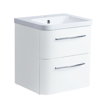 SYS500D.GW/ SYS500IS Roper Rhodes System 500 Wall Mounted Basin Unit with Double Drawer Gloss White (1)