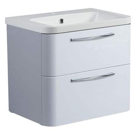 SYS600D.LG/ SYS600IS Roper Rhodes System 600 Wall Mounted Basin Unit with Double Drawer Gloss Light Grey (1)