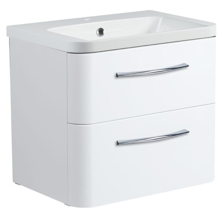 SYS600D.GW/ SYS600IS Roper Rhodes System 600 Wall Mounted Basin Unit with Double Drawer Gloss White (1)
