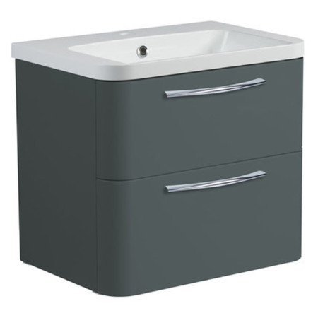 SYS600D.JNP/ SYS600IS Roper Rhodes System 600 Wall Mounted Basin Unit with Double Drawer Juniper Green (1)