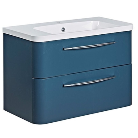 SYS800D.DB/ SYS800IS Roper Rhodes System 800 Wall Mounted Basin Unit with Double Drawer Derwent Blue (1)