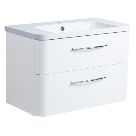 SYS800D.GW/ SYS800IS Roper Rhodes System 800 Wall Mounted Basin Unit with Double Drawer Gloss White (1)