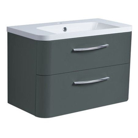SYS800D.JNP/ SYS800IS Roper Rhodes System 800 Wall Mounted Basin Unit with Double Drawer Juniper Green (1)