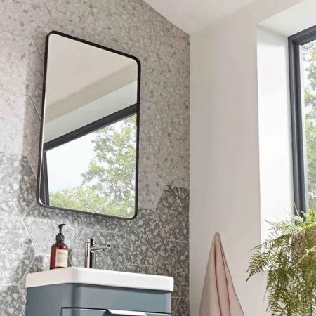 TNM060 Roper Rhodes Thesis 600 x 800mm Black Framed Bathroom Mirror Bathroom Setting