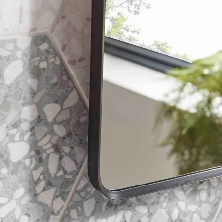 TNM060 Roper Rhodes Thesis 600 x 800mm Black Framed Bathroom Mirror Closeup