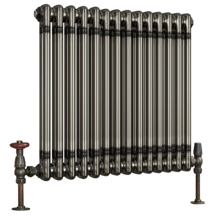 Scudo 600 x 636mm 2 Column Horizontal Radiator in Raw Metal