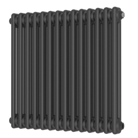 Scudo 600 x 650mm 2 Column Horizontal Radiator in Anthracite