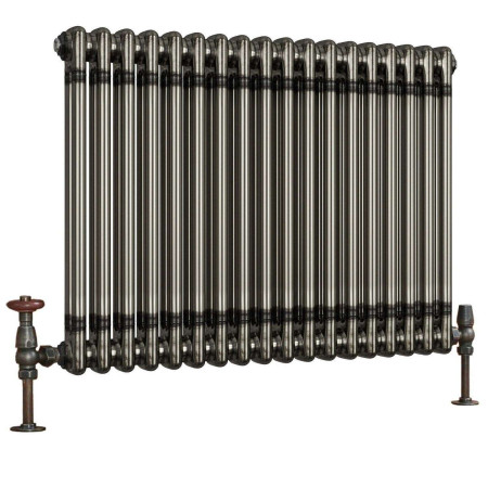 Scudo 600 x 812mm 2 Column Horizontal Radiator in Raw Metal