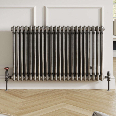 COL-2-60-101-RM Scudo 600 x 988mm 2 Column Horizontal Radiator in Raw Metal Lifestyle
