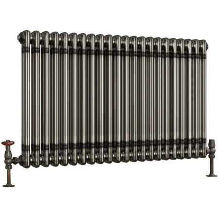 Scudo 600 x 988mm 2 Column Horizontal Radiator in Raw Metal